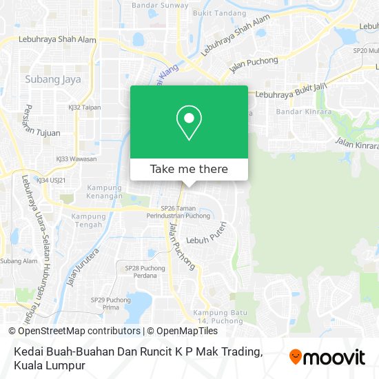 Peta Kedai Buah-Buahan Dan Runcit K P Mak Trading