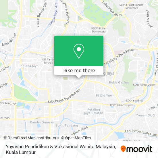 Peta Yayasan Pendidikan & Vokasional Wanita Malaysia