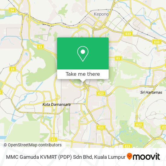 MMC Gamuda KVMRT (PDP) Sdn Bhd map