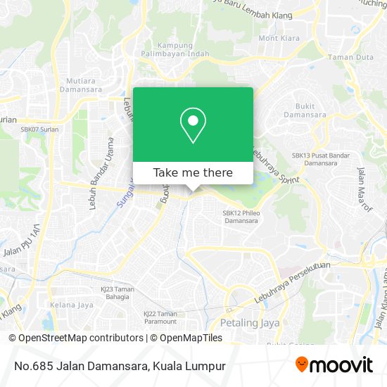 No.685 Jalan Damansara map