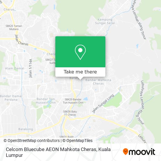 Celcom Bluecube AEON Mahkota Cheras map