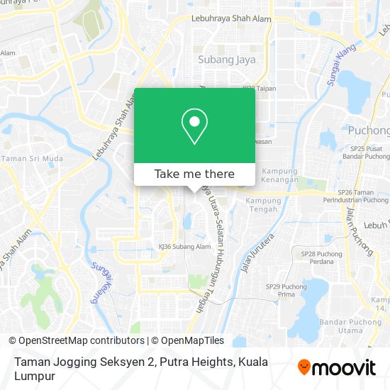 Peta Taman Jogging Seksyen 2, Putra Heights