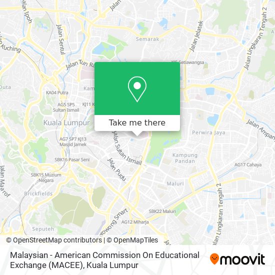 Malaysian - American Commission On Educational Exchange (MACEE) map