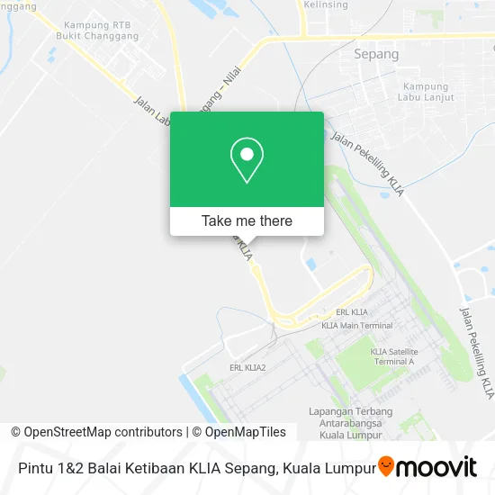 Pintu 1&2 Balai Ketibaan KLIA Sepang map