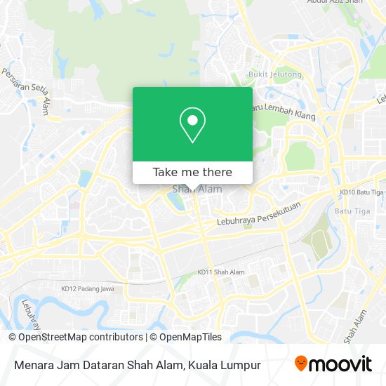 Peta Menara Jam Dataran Shah Alam