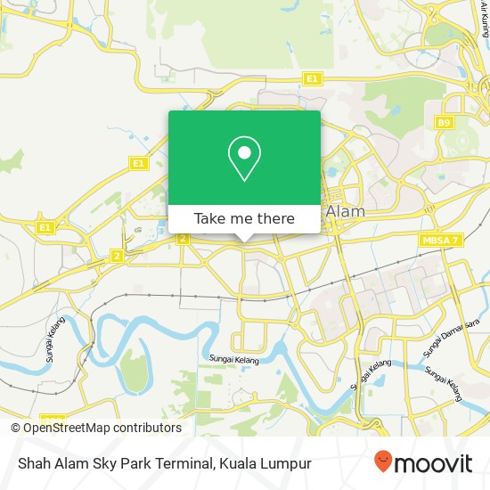 Peta Shah Alam Sky Park Terminal