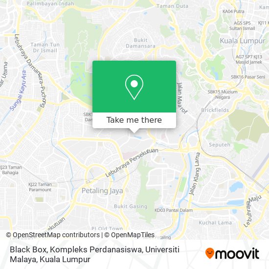 Peta Black Box, Kompleks Perdanasiswa, Universiti Malaya