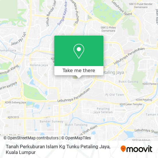 Peta Tanah Perkuburan Islam Kg Tunku Petaling Jaya