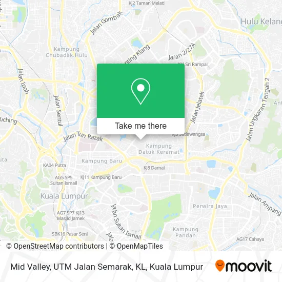 Mid Valley, UTM Jalan Semarak, KL map