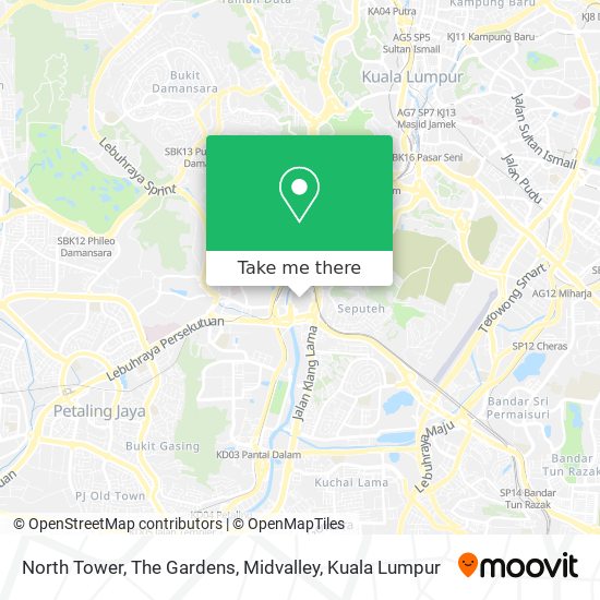 North Tower, The Gardens, Midvalley map