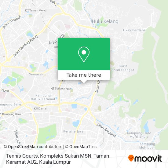 Tennis Courts, Kompleks Sukan MSN, Taman Keramat AU2 map