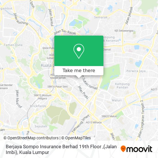 Peta Berjaya Sompo Insurance Berhad  19th Floor ,(Jalan Imbi)