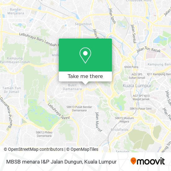 MBSB menara I&P Jalan Dungun map