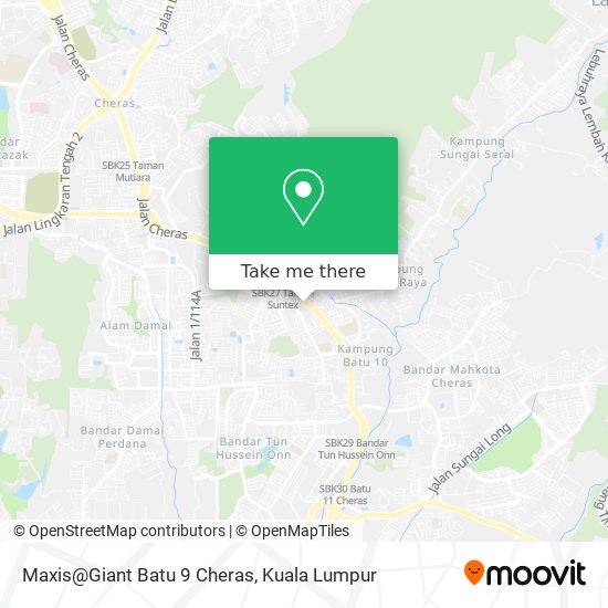 Maxis@Giant Batu 9 Cheras map