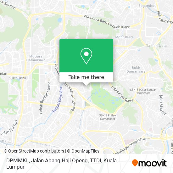 DPMMKL, Jalan Abang Haji Openg, TTDI map