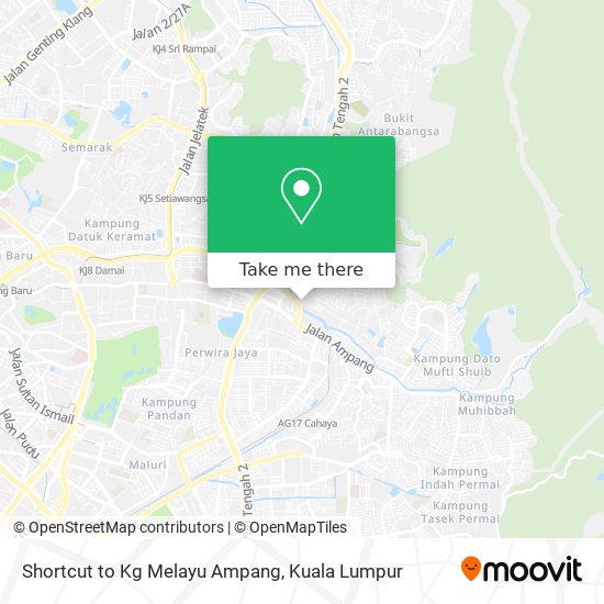 Peta Shortcut to Kg Melayu Ampang
