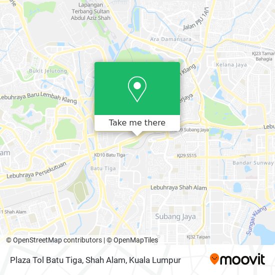 Peta Plaza Tol Batu Tiga, Shah Alam