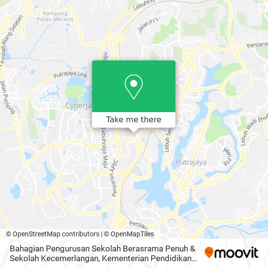 Bahagian Pengurusan Sekolah Berasrama Penuh & Sekolah Kecemerlangan, Kementerian Pendidikan Malaysi map