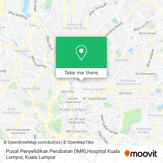 Peta Pusat Penyelidikan Perubatan (IMR),Hospital Kuala Lumpur