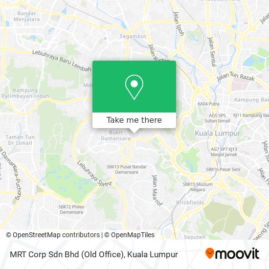 MRT Corp Sdn Bhd (Old Office) map