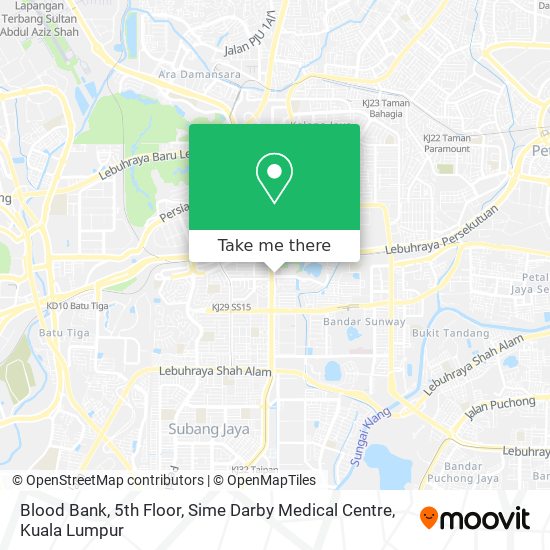 Blood Bank, 5th Floor, Sime Darby Medical Centre map