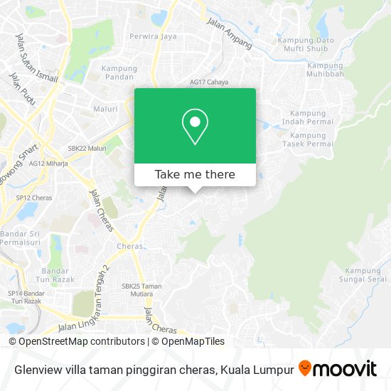 Peta Glenview villa taman pinggiran cheras