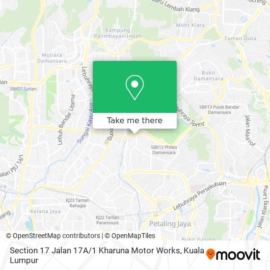 Peta Section 17 Jalan 17A / 1  Kharuna Motor Works