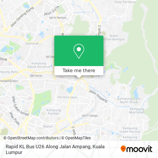 Peta Rapid KL Bus U26 Along Jalan Ampang