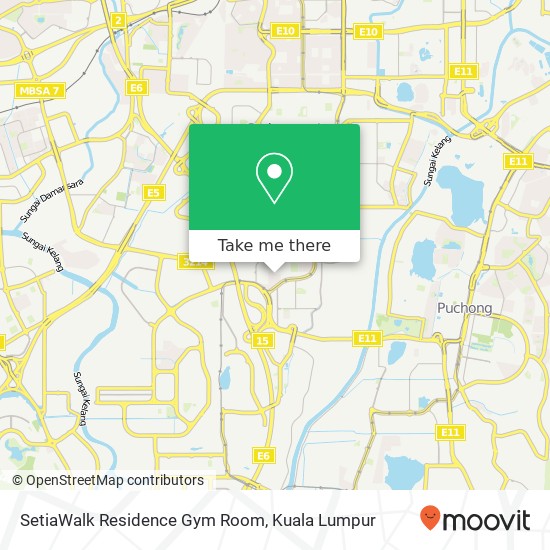 SetiaWalk Residence Gym Room map