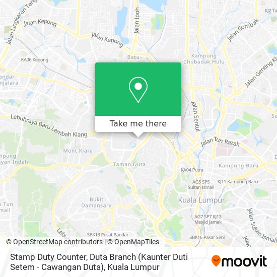 Stamp Duty Counter, Duta Branch (Kaunter Duti Setem - Cawangan Duta) map