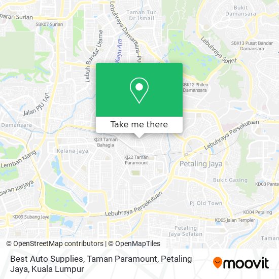 Best Auto Supplies, Taman Paramount, Petaling Jaya map