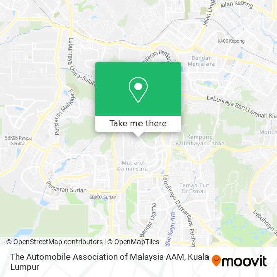 The Automobile Association of Malaysia AAM map