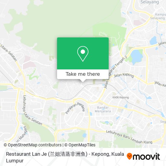 Restaurant Lan Je (兰姐清蒸非洲鱼) - Kepong map