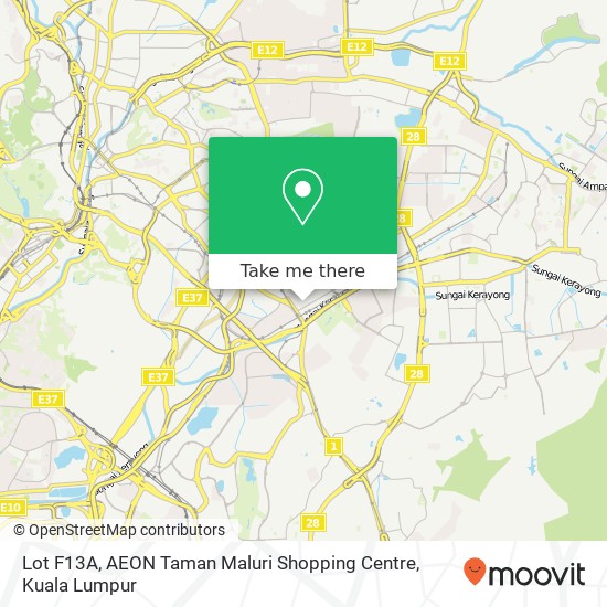 Lot F13A, AEON Taman Maluri Shopping Centre map