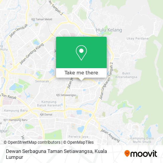 Peta Dewan Serbaguna Taman Setiawangsa