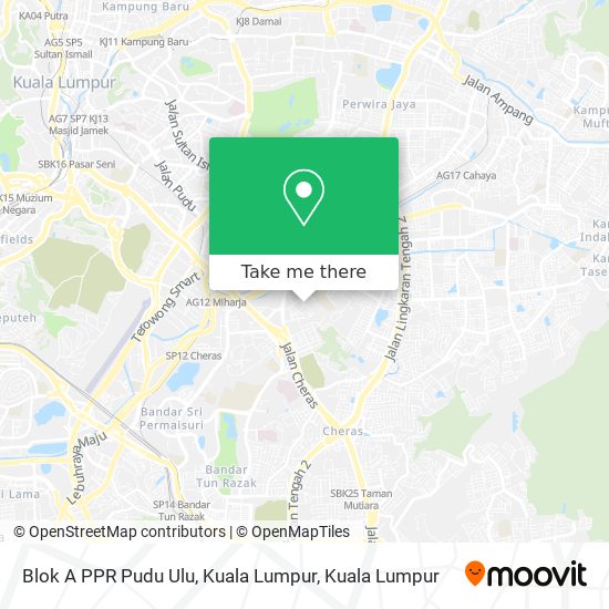 Peta Blok A PPR Pudu Ulu, Kuala Lumpur