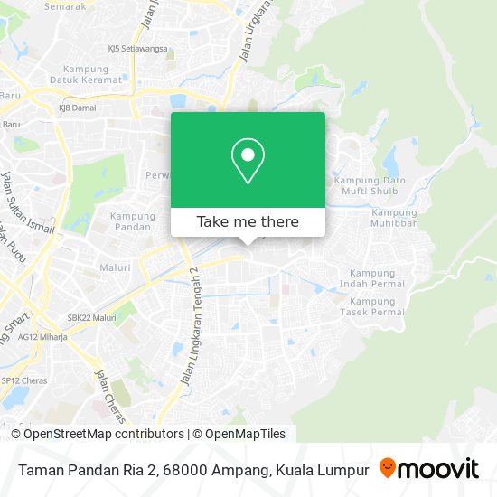 Peta Taman Pandan Ria 2, 68000 Ampang