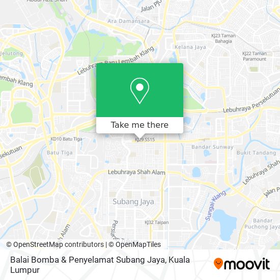 Peta Balai Bomba & Penyelamat Subang Jaya