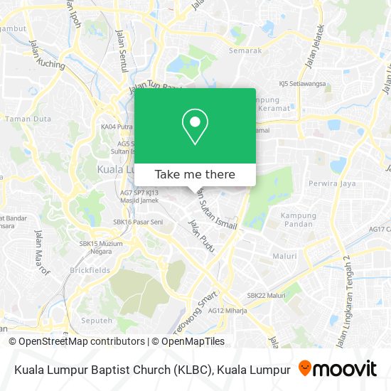 Peta Kuala Lumpur Baptist Church (KLBC)