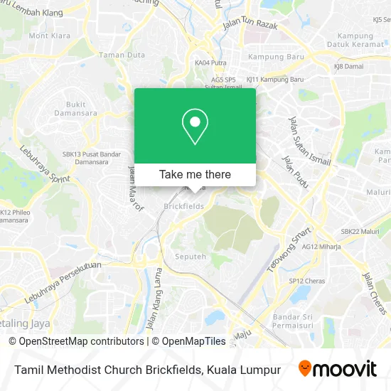Tamil Methodist Church Brickfields map