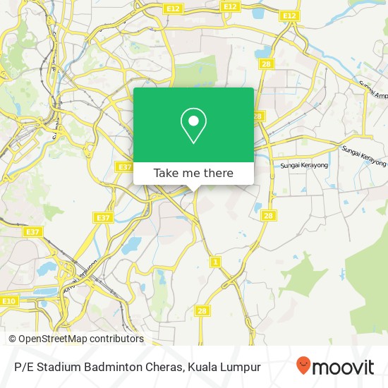 P/E Stadium Badminton Cheras map