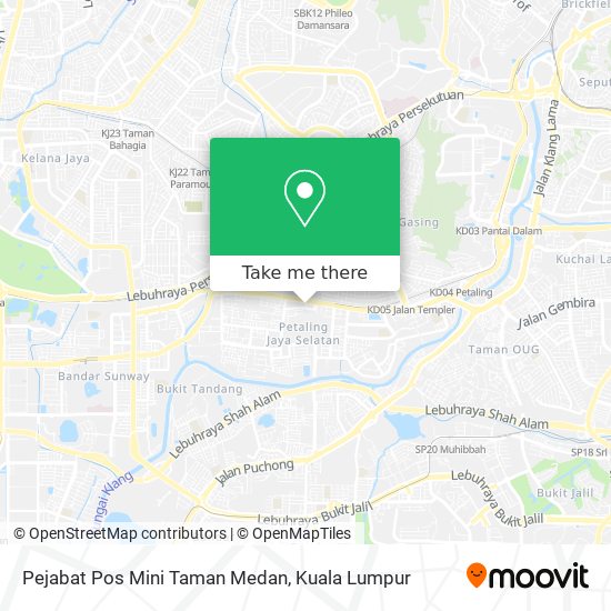 Peta Pejabat Pos Mini Taman Medan
