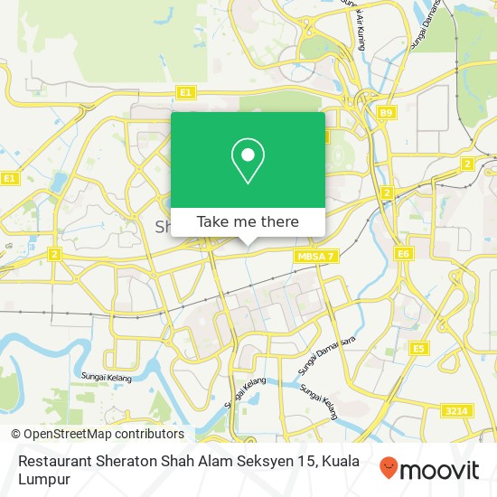 Restaurant Sheraton Shah Alam Seksyen 15 map