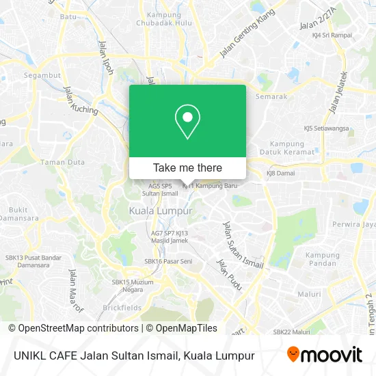 UNIKL CAFE Jalan Sultan Ismail map