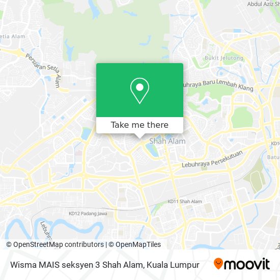 Wisma MAIS seksyen 3 Shah Alam map