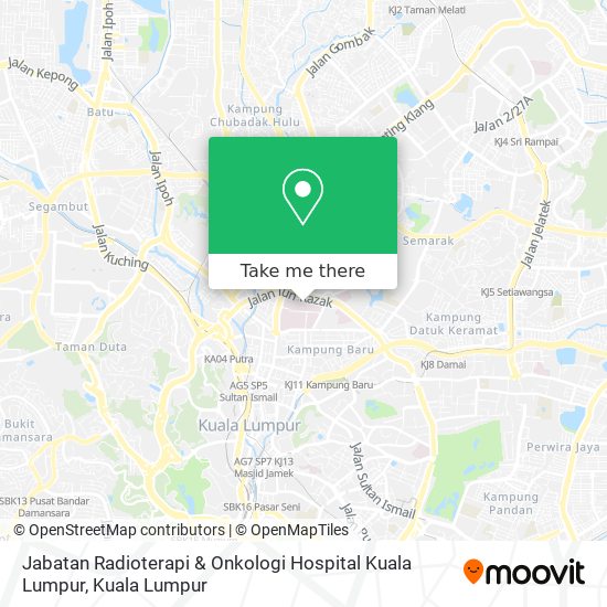 Jabatan Radioterapi & Onkologi Hospital Kuala Lumpur map