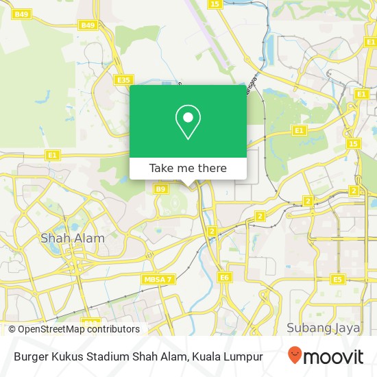 Peta Burger Kukus Stadium Shah Alam