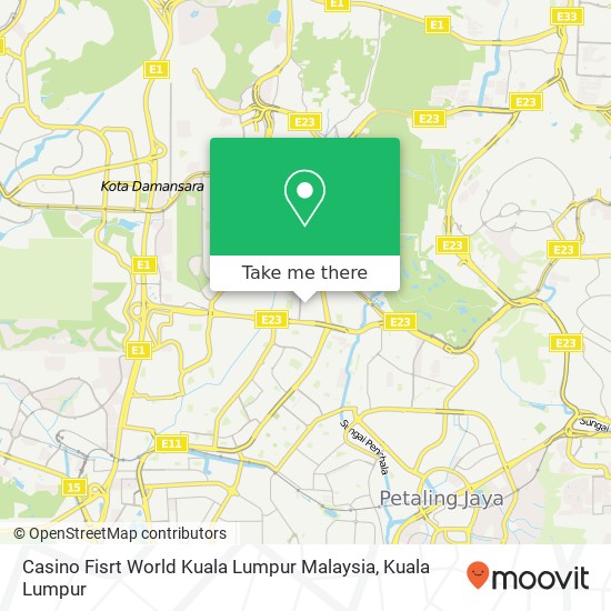 Casino Fisrt World Kuala Lumpur Malaysia map