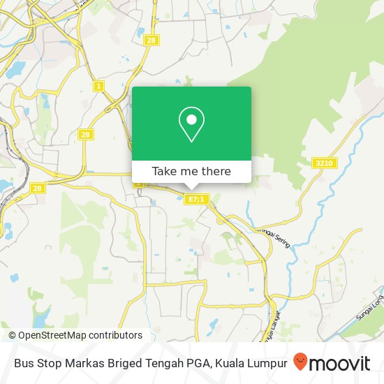 Bus Stop Markas Briged Tengah PGA map