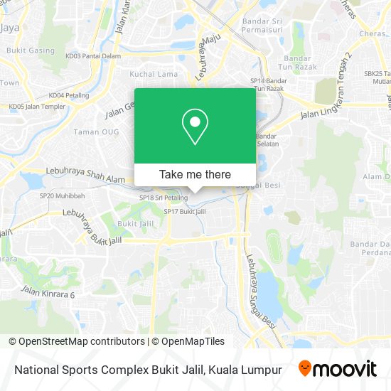 Peta National Sports Complex Bukit Jalil